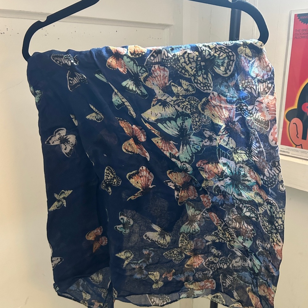Butterfly Print Circle Scarf